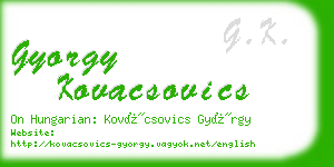 gyorgy kovacsovics business card